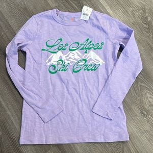 Crewcuts Girls long sleeve "Les Alpes" graphic tee - medium (8-9)